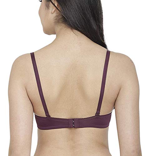 Image of Brachy Women's Every Day's Padded Underwired Demi Cup Bra T Shirt Padded Underwired Pushup Bra 85% Poly Cotton, 15% Elastane