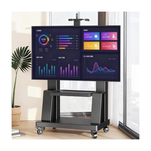 Soporte de Piso Móvil para TV con Ruedas y Ajuste de Altura miniatura 1