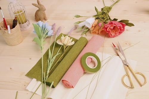 Clairefontaine 995000C 10 Rolls Crepe Florist Paper Format 25x100cm Elasticity 250% Grammage 160g Paper Flowers Beautiful Colours Ast 10 Pastel Colours, Pastels - Image 2