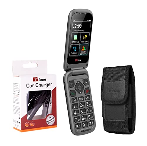TTfone TT970 Whatsapp 4G Pantalla Táctil Teléfono de tapita y Botones Grandes – con Cámara de 8MP y Botón de Asistencia de Emergencia, Compatible con Audífonos y – Fácil y Simple de Usar (embalar)