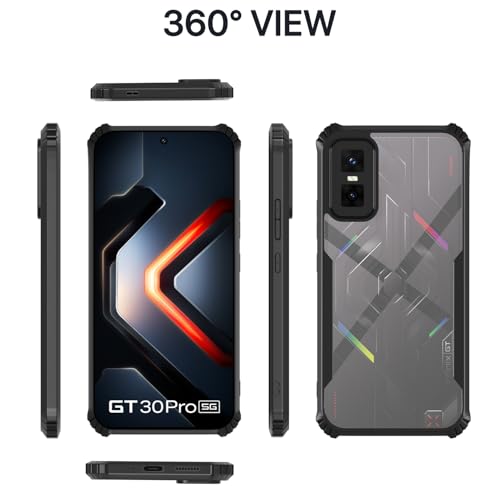 Image of Pikkme Back Cover for Infinix GT 30 Pro 5G | Ultra Hyrbid | Full Camera Protection | Raised Edge | Crystal Clear Transparent Bumper Case (Black)