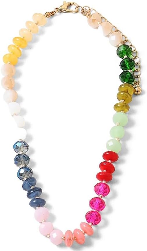 Gemstone Resin Bead Necklace 17in