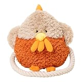 Tihoho Plush Squeaky Dog Toy Crinkle Paper and Rope Interactive Stuffed Animal Dog Toys for Small and Medium Dogs Toys Cute Puppy Birthday Present(Orange) - Image 1