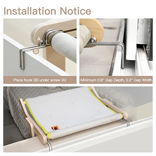 Cat Window Perch For Indoor Cats Sturdy Plush Cat Hammock Window Seat Bed Shelves No Drilling No Suction Cup, Saving Space Durable Steady Cat Shelf (Beige) #TOP1