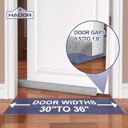 Hador USMSBT-36G Door Draft Stopper For Bottom Of Door, 36 Inch Under Draft Air Noise Light Blocker 30"- 36 Inch Double Side Triangle Soundproof Sweep Filler Seal Gap Up To 1.7 '' thumb #1