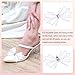 M METERXITY 2-Pack Decorative Mesh Bow Shoe Clips, Zinc Alloy Removable Fashion Crystal Flower Shoe Clips Buckle for Women Dress/Shoes/Heel, Party Glitter Charm Accessories [White]