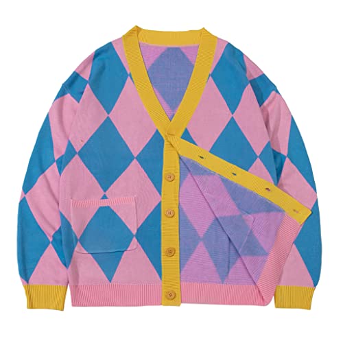 iSHOWcos Anime Pink Cardigan Cosplay Costume Unisex Sweater Cosplay Jacket Knit Coat-L/XL