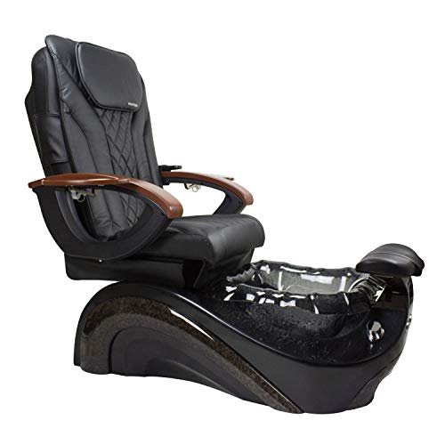 PERLA Shiatsulogic 16 EX Pedicure Chair with Lavish Black Pedicure Tub, Discharge Pump, Magna-Jet and Pipe-less whirlpool system Ideal for all Pedicure Spa