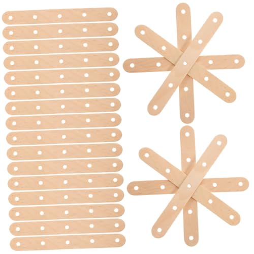 OHPHCALL 150pcs Unfinished Wooden Craft Sticks with Holes DIY Art Sticks for Boys and Supplies for Projects