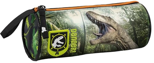 Federmäppchen & Schlampermäppchen – T-Rex Dinosaurier Rollenmäppchen – 21x8 cm – Für Schule (Klasse 1–4) – Reißverschluss – Geschenk für Jungen