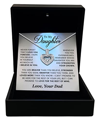 TRYNDI To My Daughter Necklace from Dad - Mothers Day Gifts for Daughter Jewelry for Women Birthday Valentines Day Mothers Day Christmas