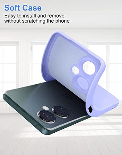 Image of Elzzi Microfiber Candy Case Compatible for Oneplus Nord CE3 Lite 5G Smooth Touch Cushion Liquid Soft Silicone Gel Rubber Phone Cases Non-Slip Full Body Protective Shockproof Back Cover - Purple