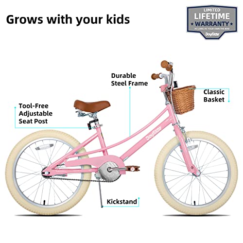 Joystar 20 Inch Kids Bike For 7-10 Years Girls, Girls Bike With Training Wheels & Basket, Kids' Bicycle Pink #TOP1