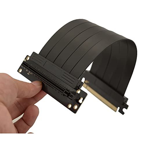 Eagolloar Cabo Riser Extensor PCIE 3.0 x16, Cabo de Extensão de Placa Gráfica GPU de Ângulo Reto Fle
