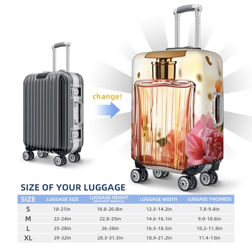 Travel Luggage Cover Fashion Perfume Suitcase Protector Elastic Washable Stretch Suitcase Protector Anti-Scratch Travel Suitcase Cover Fit 18-32 Inch Luggage2