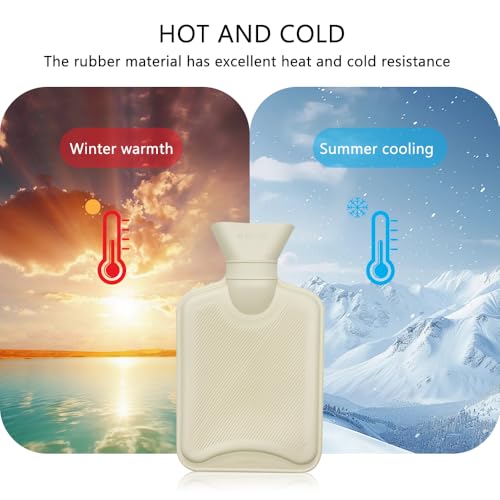 Wärmflasche mit Bezug 1L, Tier Wärmflasche Kinder, Gummi Wärmflaschen mit kuschelig weichem Bezug, Süße Wärmflaschen Bär für Bauch Hand Fuß Körper Warmhalten, Hot Water Bottle Zur Reinigung Abnehmbar