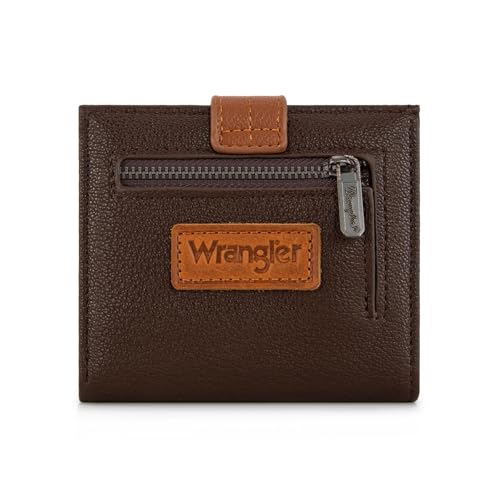 Image of Montana West X Wrangler Women's Wallet Small Minimalist RFID Blocking Credit Card Holder Thin Bifold Wallet with Zipper Coin Pocket