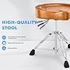 UPELLA Heavy Duty Drum Stool, Hydraulic Drum Throne, Ergonomic Memory Foam Drum Seat, Adjustable Drum Chair Anti-Slip Base, Drum Saddle Bench for Drummers Musicians(Brown) #3
