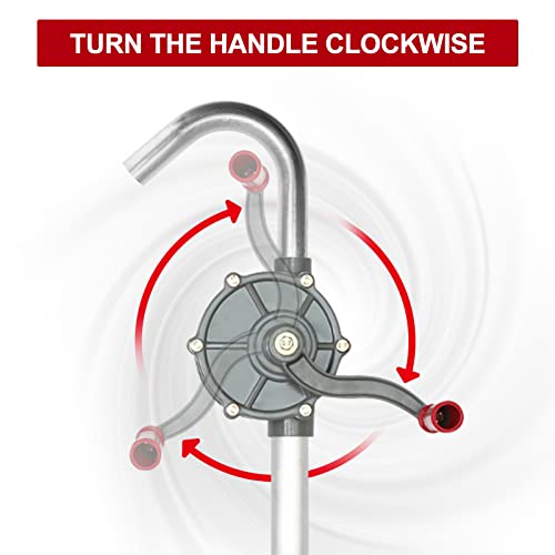 Norjin Aluminum Drum Rotary Hand Pump, 15 To 55 Gallon Barrel Pump Hand Crank Oil Gas Barrel Drum Pump Gasoline Diesel Transfer Pump #TOP2