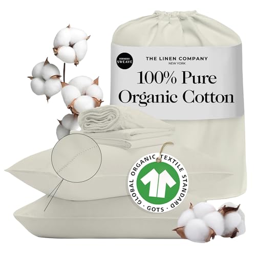 Sweave 100% GOTS Certified Organic Cotton Sheets Full Size - Luxurious 415 Thread Count, Oeko-Tex...
