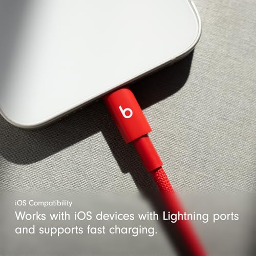 Image of Beats USB-C to Lightning Woven Cable Fast Charging Durable /Tangle-Free Compatible Charger for Apple Devices with Lightning Ports (1.5 m, 5 ft) - Rapid Red