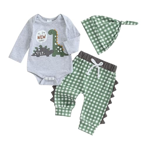 Image of Newborn Infant Baby Boy Outfit Romper Bodysuit Dinosaur Baby Boy Clothes 0 3.6 9 Months Gift Sets