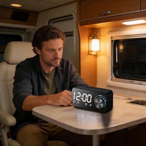 Despertadores Digitales con Altavoz Inteligente y Pantalla Táctil Espejo 4