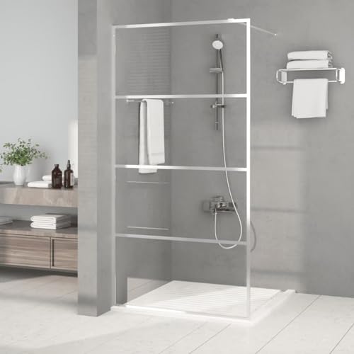 ShGaxin Box doccia in vetro ESG trasparente, argento, 100 x 195 cm, divisorio per vasca da bagno, doccia, box doccia