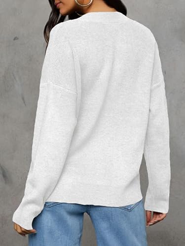 Womens 2025 Fall Casual Long Sleeve Open Front Button Sweaters Loose V Neck Knit Ribbed Cardigan Outerwears4