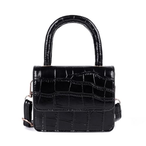Sac à main texturés en crocodile noir femme pour sorties et travail