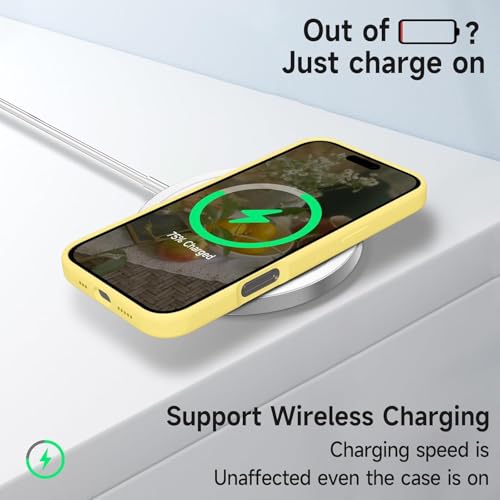 Image of Back Cover Compatible with iPhone 17 Case (6.3) Soft Touch Slim Liquid Silicone Full Protection Shock Proof Back Cover for iPhone 17 (SC Yellow)