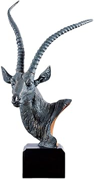 Garden Ornaments Decor Statue Outdoor,Statue Stunning Garden Ornament Sculpture Antelope Head Statue Wild Animal Sculpture Antelope Figurines Artwork for Home Decoration Accessories Wedding