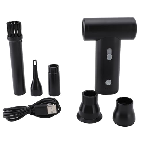 圧縮空気ダスタードライヤーブロワー、5つの交換可能なノズル付き電動エアダスター、110000RPM無段階速度調整、車のキーボードラップトップ用ポータブルブロワー