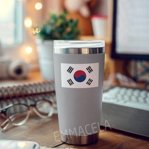 Image of (3PCS) South Korea Flag stickers, Countries Flag Stickers - Waterproof Vinyl Decals For Laptops, Tumblers, Water Bottles, Books, Scrapbooks, Size 3 x 2 Inch