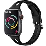 【Diseño delgado】 La correa de repuesto del Apple Watch adopta un diseño ultrafino, liviano y ventilado. Usarlo hará que su muñeca sea más cómoda y transpirable. Sin sentirse agobiado.