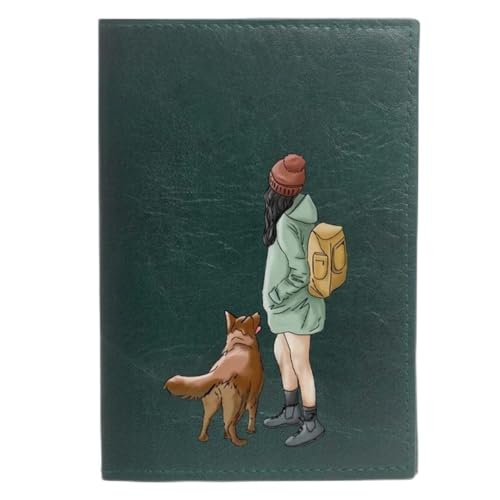 Image of The Messy Corner Unisex Vegan Leather Passport Cover | Classy & Stylish Printed Travel Case | (Forest Green, Backpacker)