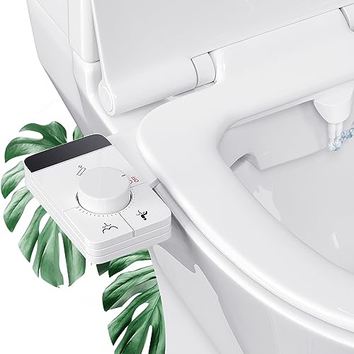 Bidet para WC, Accesorio No Eléctrico para Bidé con Boquillas Dobles Retráctiles, Presión de Agua Ajustable, Agua Fría Bidet Attachment
