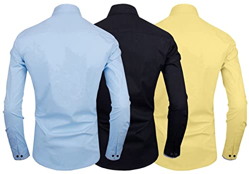 Image of Zombom Men's Combo Regular Fit Cotton Blend Full Sleeve Casual Shirts Pack of 3