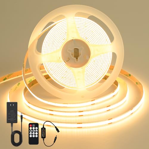 HAGILE COB LED Strip Lights 3000K Warm White 24V High Density Dimmable Kit