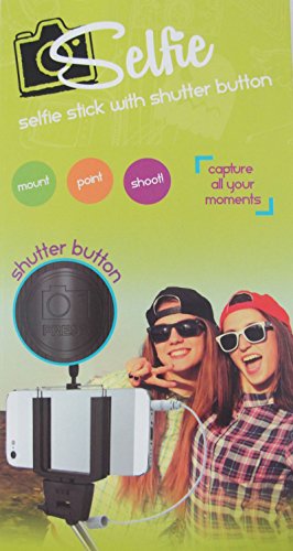 Hype ~ Selfie Stick ~ with Shutter Button and Expandable Cradle ~ Extends 3 Feet (Black)
