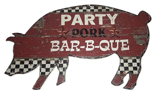 Pub barbecue enseigne bois pour personnaliser une cuisine style retro
