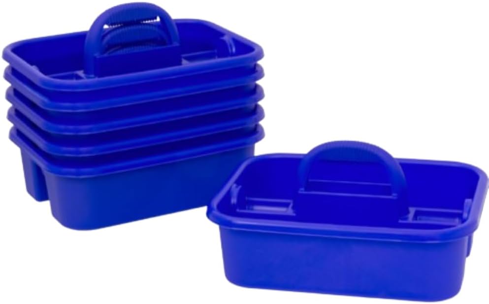 Akro-Mils 09185 Plastic Tote Tool & Supply Cleaning Caddy with Handle, (18-3/8-Inch x 13-7/8-Inch x 9-Inch), Blue (09185BLUE)