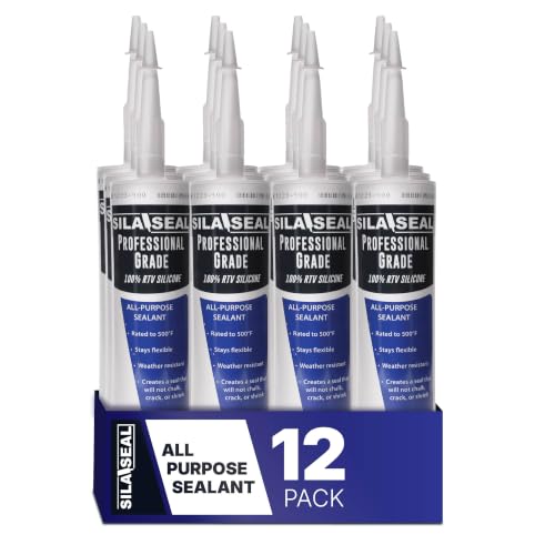 SILA-SEAL Clear Professional Grade 100% RTV Silicone with reclosable Nozzle, (case of 12)