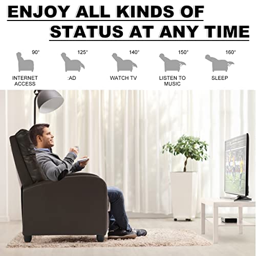 Tynb Massage Recliner, Recliner Chair For Living Room Sofa Reading Chair, Home Theater Seating Modern Reclining Easy Lounge With Pu Leather Padded Seat Backrest Brown, 29.8 X 27 34 Inches (Ss-Ac207) #TOP1