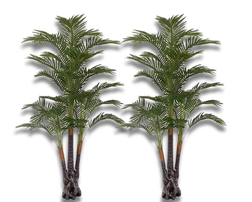 Pair AMERIQUE 6.3 Feet Standable Triple Trunk Artificial Palm Tree, Real Touch Technology, Super Quality