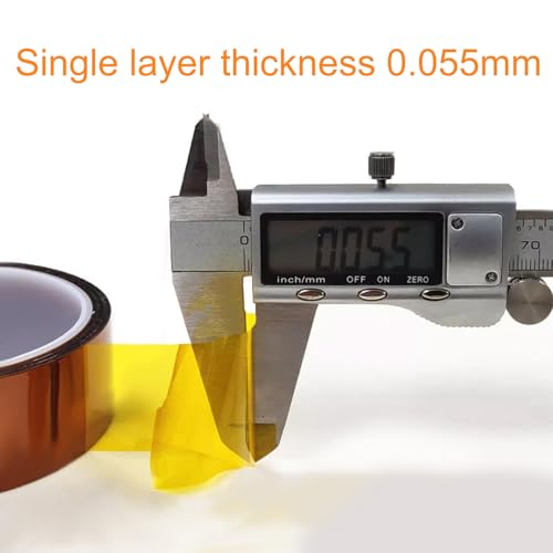 Image of QILIMA Polyimide Tape High Temperature Resistant, Heat Transfer & Sublimation Tape for Heat Press, Thermal Insulation, Industrial Sealing, 5 Pack 1inch x 33m(108ft)