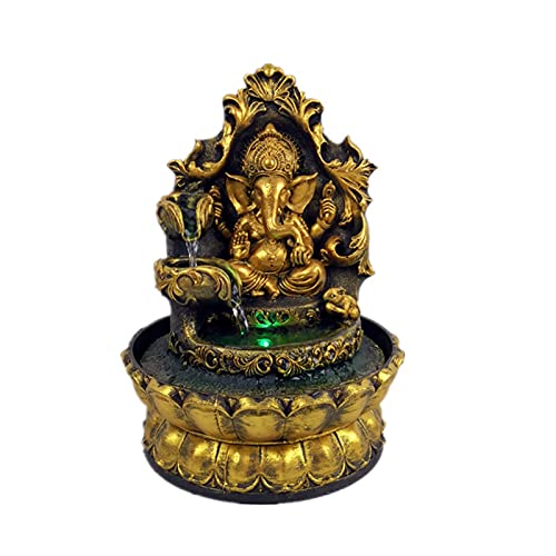 ZYuan Ganesha Desktop Brunnen Wasser Elektrische LED Beleuchtung Brunnen Dekoration Home Office Tischdekoration Mit Farbwechsel Lichtspray Cover