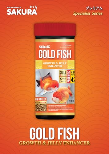 Image of Sakura Super Premium Special Food for Gold Fish with Krill,Vitamin (A,B12,D3,K) & Probiotic Mini Pellet 1.5 mm- 100 Gm,Small