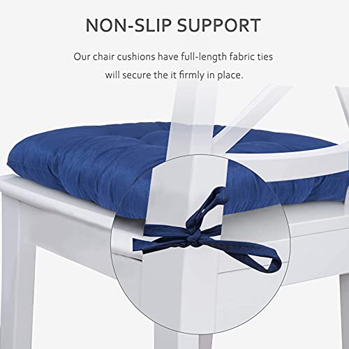 Elfjoy Chair Pad Seat Cushion 4 Pack Chairs Cushion For Indoor Dining Chair Office Chair Desk Chair (Navy) 17X17Inch #TOP3