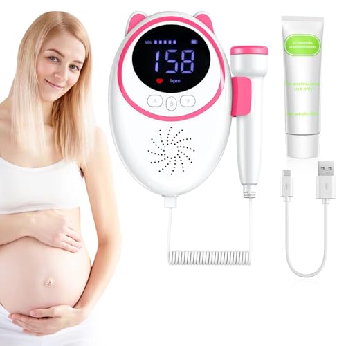 ROTCROSS Doppler Fetal Heart Rate Monitor Strap Fetal Heartbeat Monitor Belt Portable Baby Heartbeat Monitor Bandage for New Moms Easy to Carry for Home Use HSCT-W010
